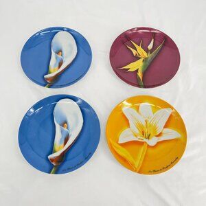 Givenchy Plates Set‎ Of 4 Floral Designs - Les Fleurs De Parfums 8"